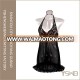 Good quality spandex black translucent lace mature women sexy nightgown